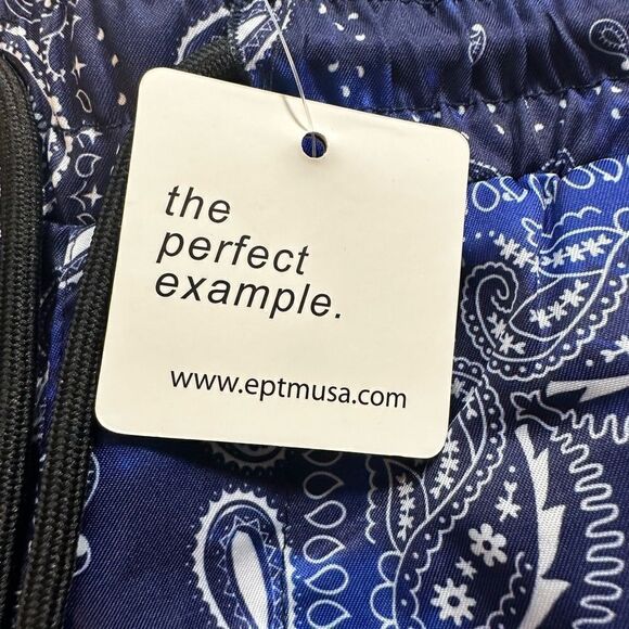 NWT EPTM Men’s The Perfect Example Blue Black Bandana Pants - Size Medium/32 - Picture 8 of 8